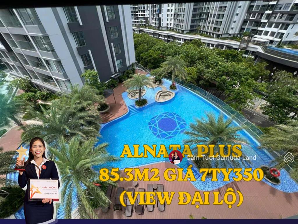 Alnata plus căn góc view đại lộ 85.3m2 đẹp giá 7ty350 (ntcb)
