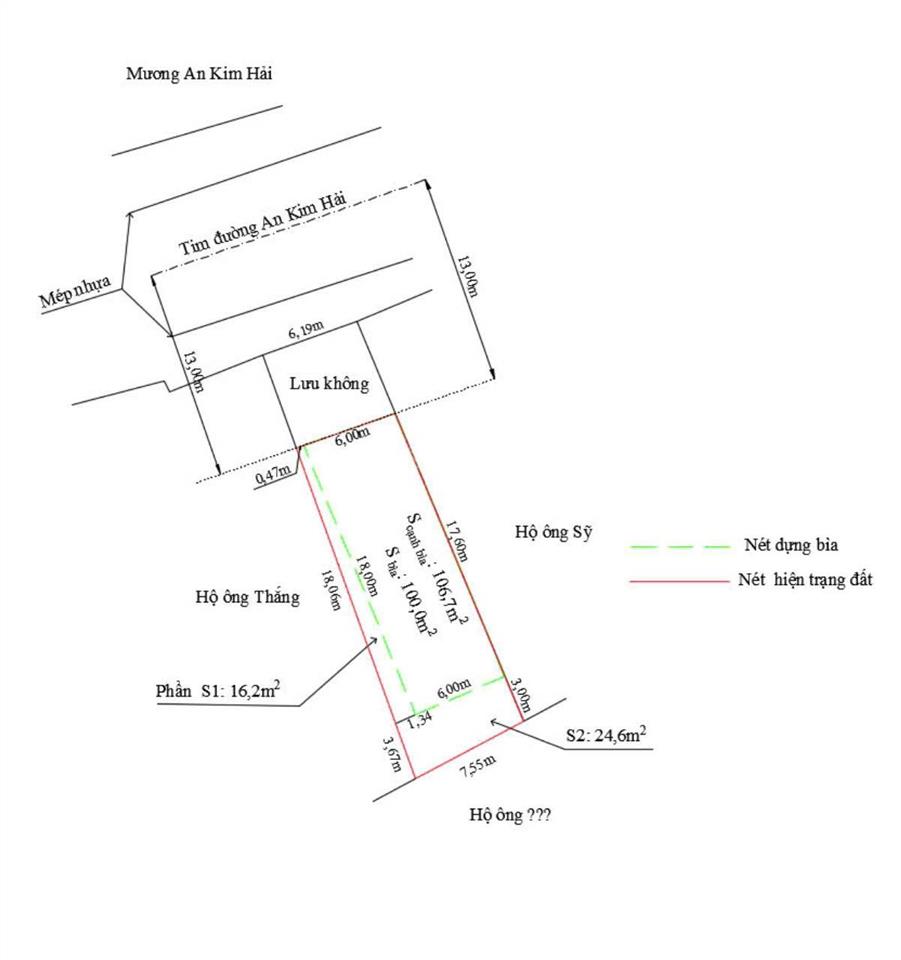 Chính chủ gửi bán 100m2 mặt mương an kim hải, đặng cương, an dương vị trí đẹp