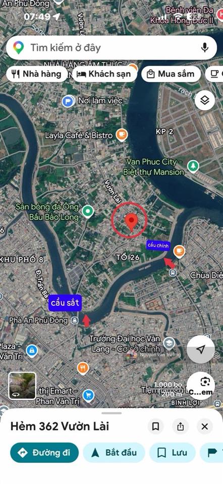 Bán đất mặt tiền vườn lài vào một sẹc cách cầu 400m vị trí đẹp về gò vấp