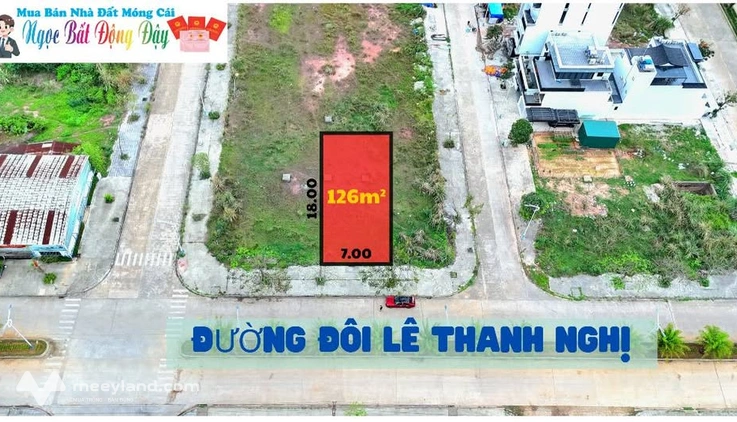 Bán lô áp góc đường đôi Kalong Riverside, Móng Cái - Sổ đỏ 126m2