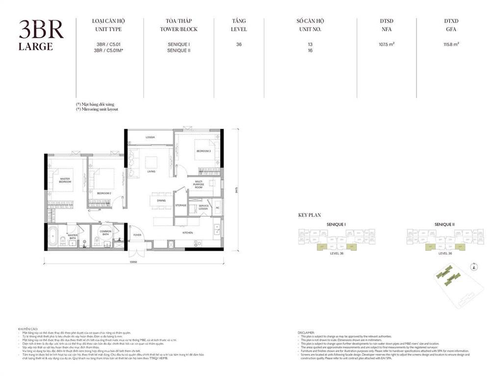 Căn 3pn tòa sen 2 diện tích 107,5m2 ban công tây bắc view đảo ngọc trai, giá tốt the senique hà nội