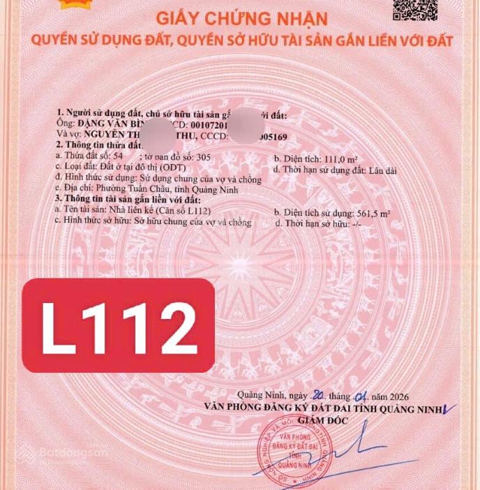 Em thảo bán tuần châu marina âu 2gần hạ long xanh,lk 144m2 giá 7 tỷ sẵn nhà sẵn sổ. 0969 162 ***