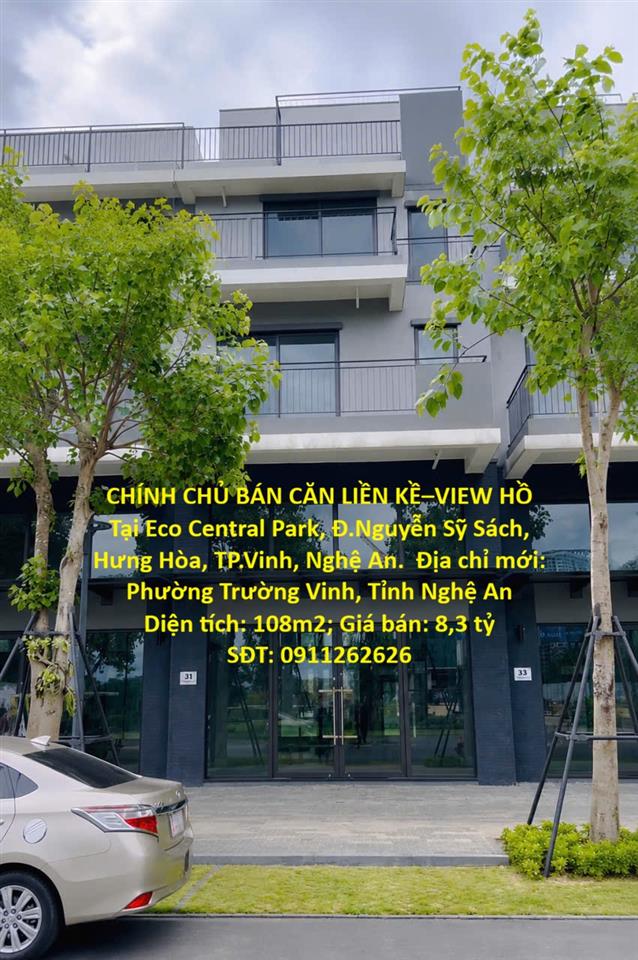 CHÍNH CHỦ CÀN BÁN CĂN LIỀN KỀ – VIEW HỒ Tại Eco Central Park, Đ.Nguyễn Sỹ Sách, Hưng Hòa,