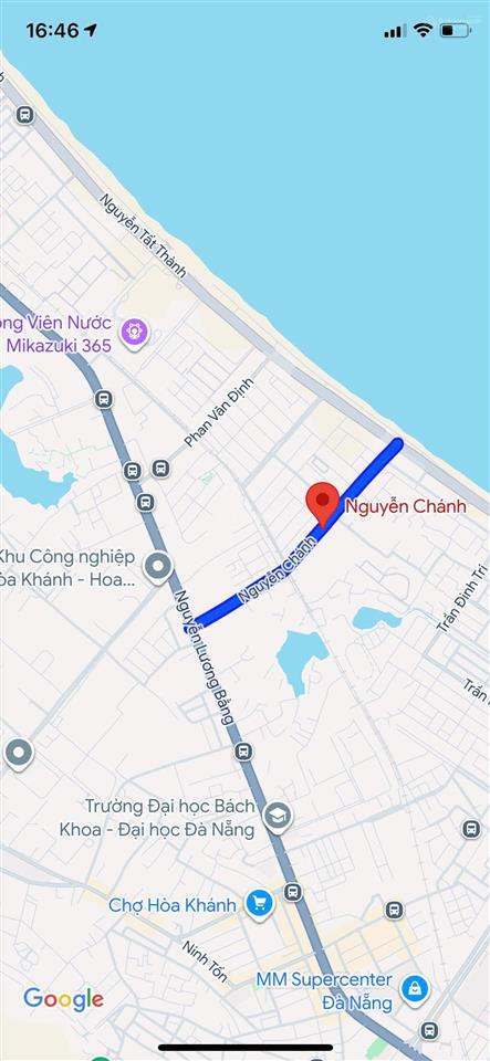 Bán đất mặt tiền đường nguyễn chánh trục thông biển nguyễn tất thành, hoàng thị lan. dt 146m2