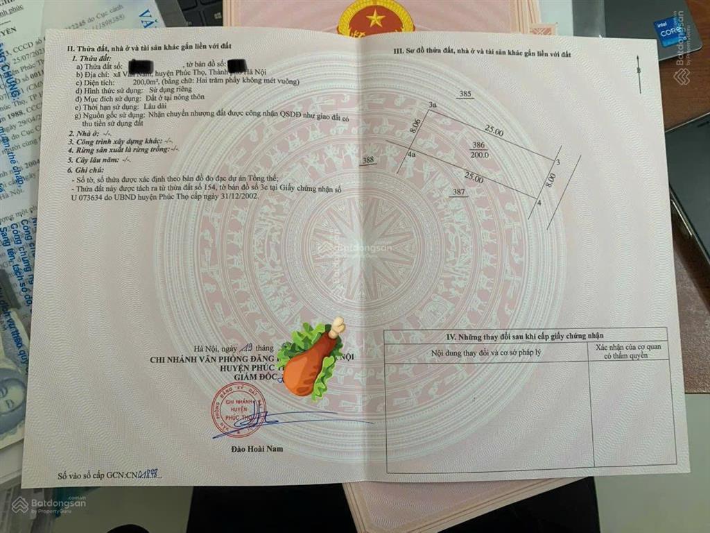 Bán đất chính chủ xã vân nam cũ phúc thọ hà nội