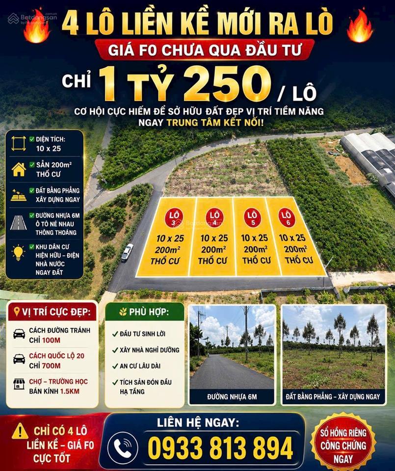 Chỉ 1 tỷ 250 sở hữu ngay lô đất 10m thổ cư phường blao bảo lộc