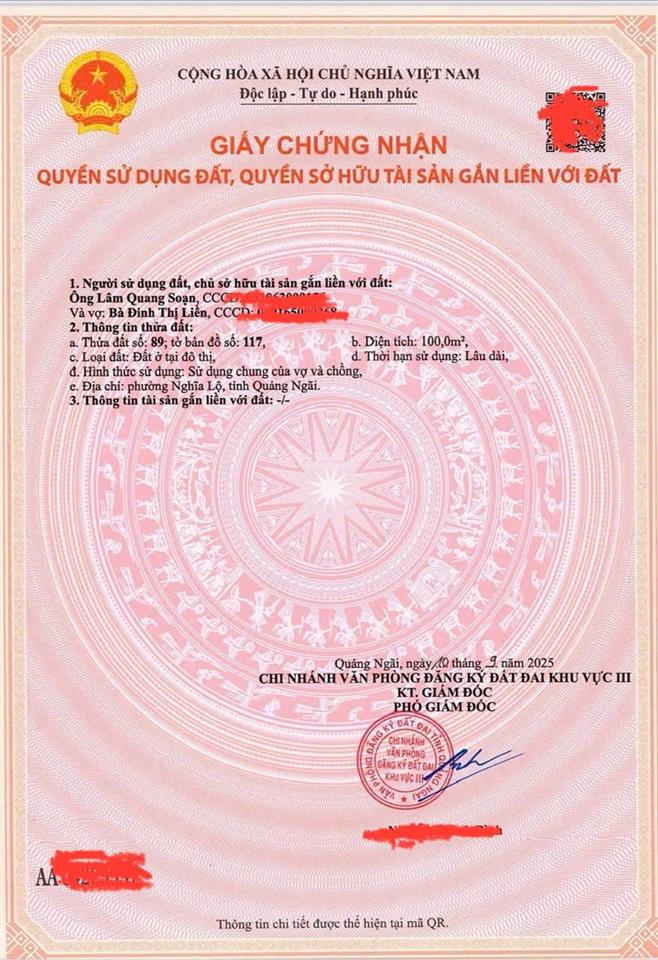 Bán nhà mặt tiền 153 hai bà trưng trung tâm quảng ngãi 100 m2 đất, 3 tầng, dtsd 275 m2