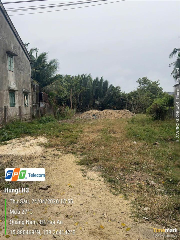 Bán đất tại dx 017, cẩm thanh, hội an, 15,4 triệu/m2, 564m2 view dừa nước