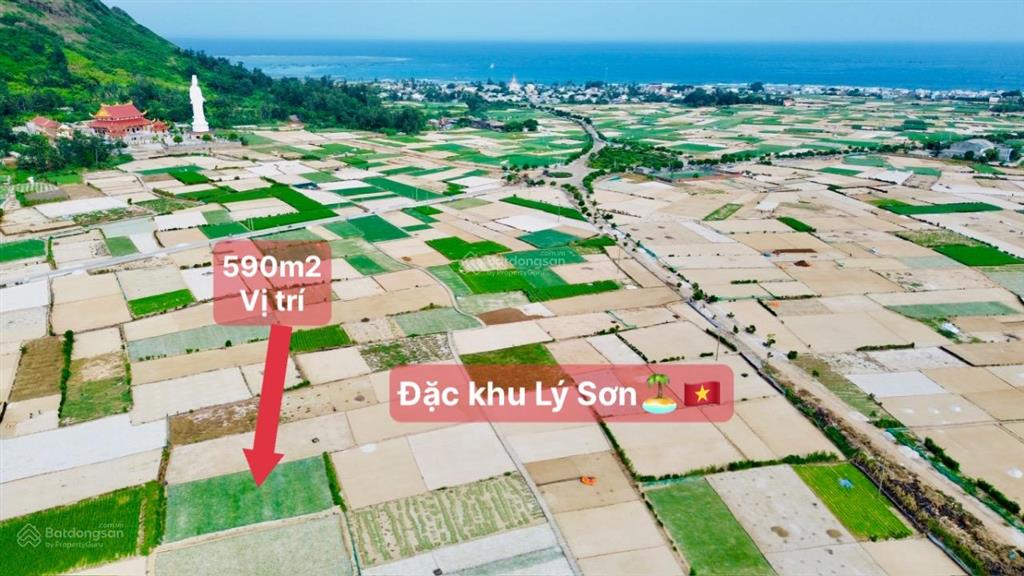Quangvinh chào bán lô đất 589m2 đất vườn đặc khu lý sơn. giá rẻ nhất đảo chỉ 500k/m2 quy hoạch tmdv
