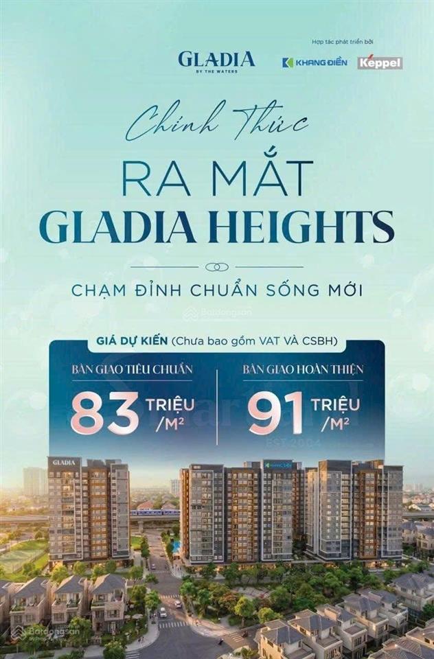 Mở bán căn hộ gladia đợt 1 trả trước chỉ 10%. chiết khấu tiền mặt 12%, không trả gốc lãi 2 năm.