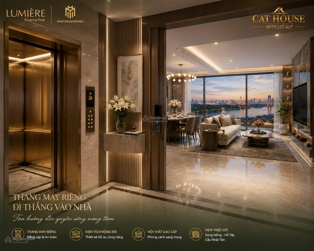 Masteri lumiere essence peak 4pn vvip thang máy riêng tầng trung 183m² view hồ đẹp nhất 0979 227 ***