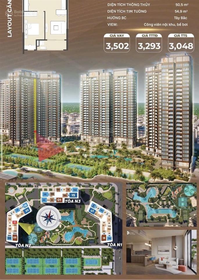 Cần bán gấp căn 1pn+1 masteri trinity 3.143 tỷ