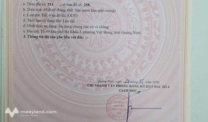 Bán đất mặt đường 279 đoạn từ chợ Hà Khẩu đi chưa đến nhà máy gạch Viglacera, vị trí kinh doanh tốt