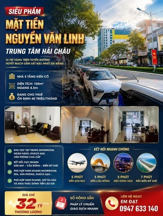 Bán nhà mặt tiền Nguyễn Văn Linh, Hải Châu, Đà Nẵng, giá 32 tỷ