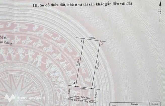 Bán lô đất 48m2 đối diện công viên, tuyến 3 tái định cư 226 Lê Lai, giá 98.5 triệu/m2