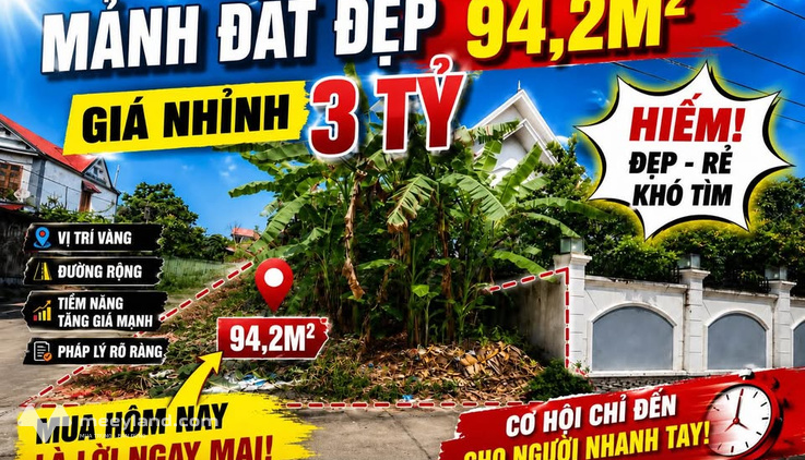 Bán 94m² đất kinh doanh Đông Xuân, đường trước nhà 7m thông, sát vách trục chính Thôn Yên