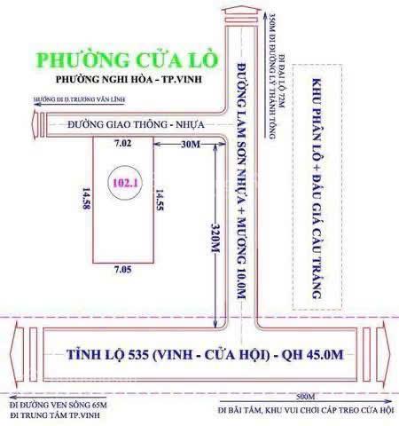 Hơn 1 tỷ lô đất đẹp cách vin bãi biển tầm 500m đường thông full thổ cư