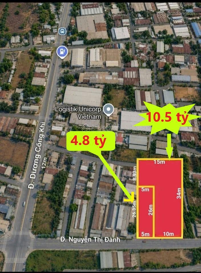 Bán lô đất 5x26m mặt tiền nguyễn thị đành, sát dương công khi chỉ 4.8 tỷ tl