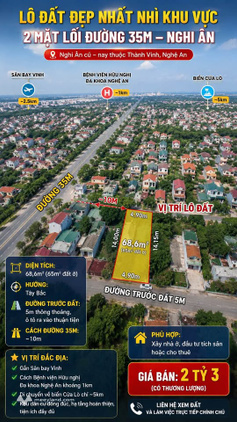 Bán đất Nghi Ân, gần bệnh viện Ba Lan, giá 2.3 tỷ