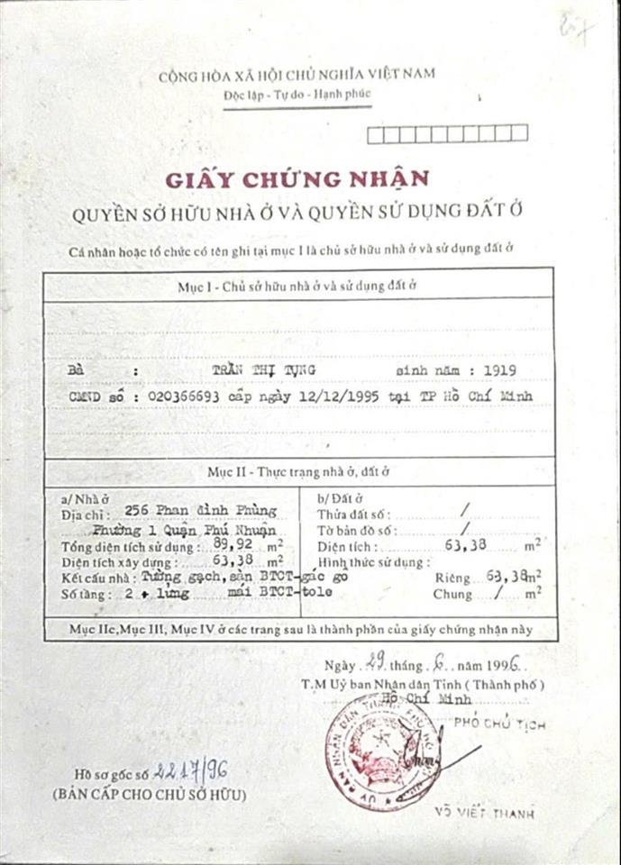 Chính chủ bán nhà mt 256 phan đình phùng pn, phú nhuận, giá chỉ hơn 21 tỷ