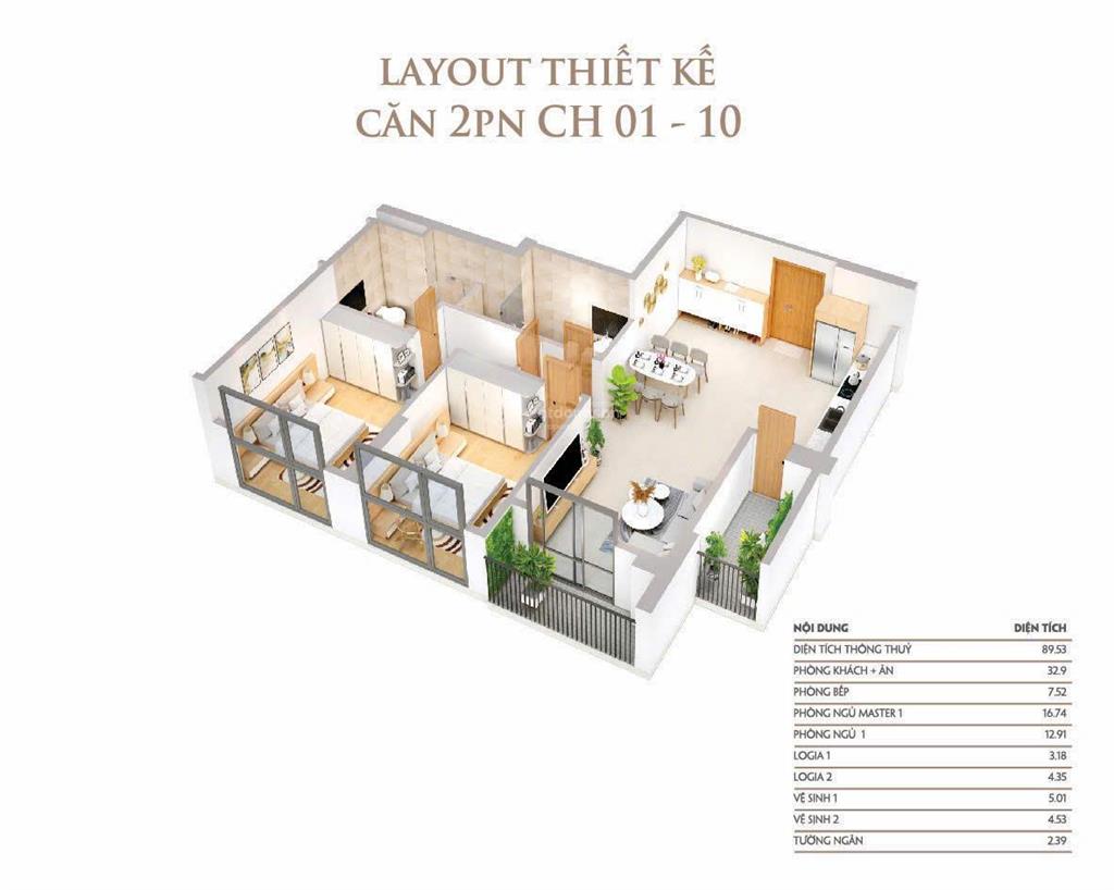 Bán căn chung cư khai sơn city, 2 phòng ngủ, dt 89,5m, view sông, giá 6,85 tỷ bao sang tên