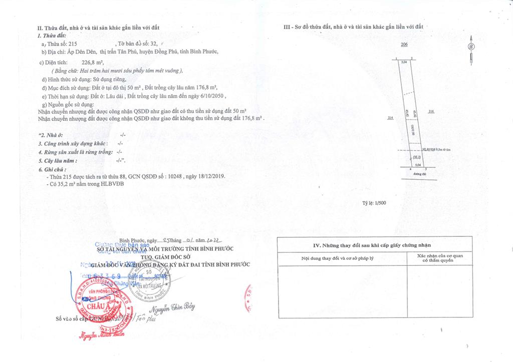 Bán qsdđ và ts gắn liền với đất thuộc thửa 215, tờ bản đồ số 32, địa chỉ p.đồng phú, tp.đồng nai