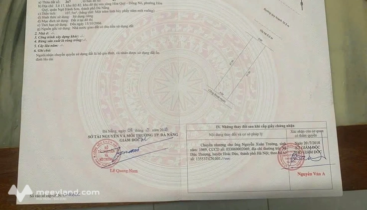 Bán đất phân lô đường Tô Hoài, khu vực Ngũ Hành Sơn, Đà Nẵng