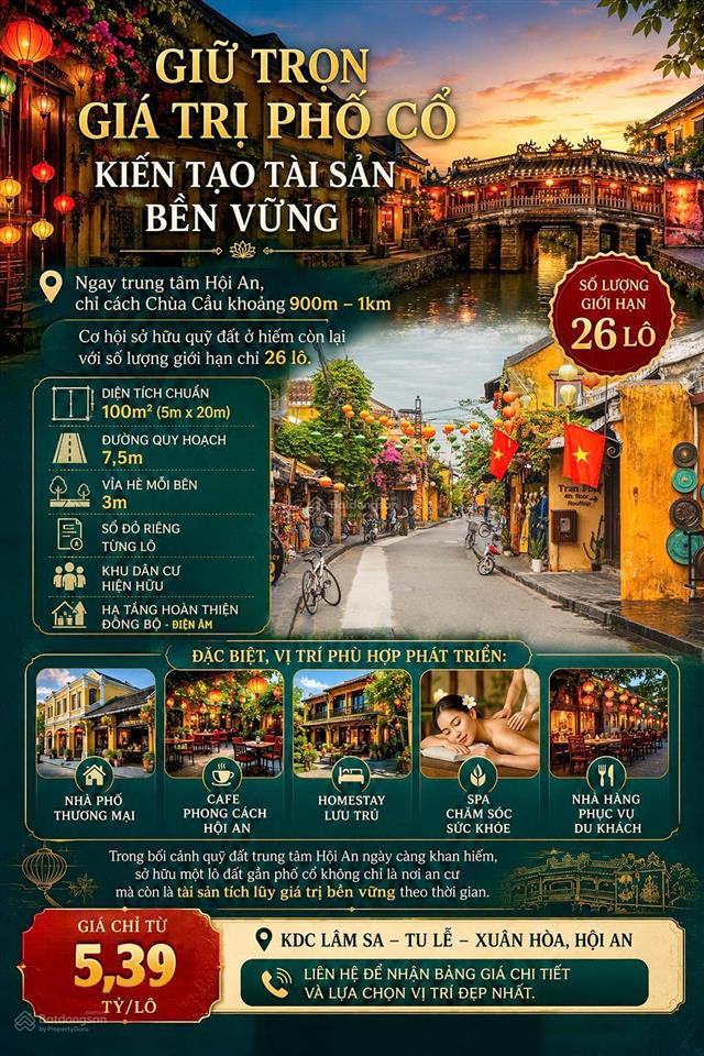 Mở bán 26 lô đất nền trung tâm phố cổ hội an