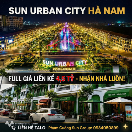 Bán liền kề Sun Urban City, giá chỉ từ 4.5 tỷ