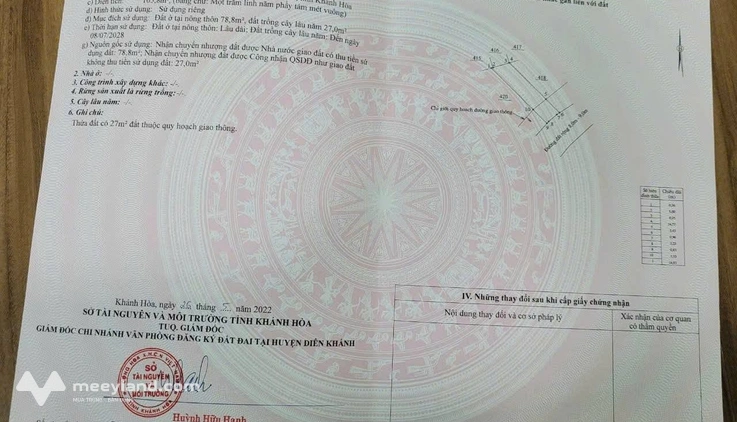 Chính chủ bán lô đất Diên Hòa, Diên Khánh, giá 750 triệu