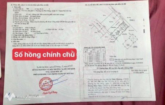Nhà bán sổ hồng riêng chính chủ hẻm 9713A An Phú Đông Quận 12, sát Gò Vấp