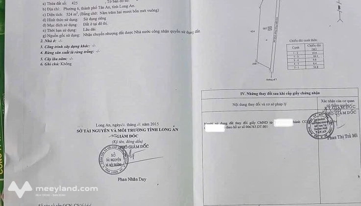Bán đất vườn 524m² tại Phường 6, thành phố Tân An, Long An, giá tốt