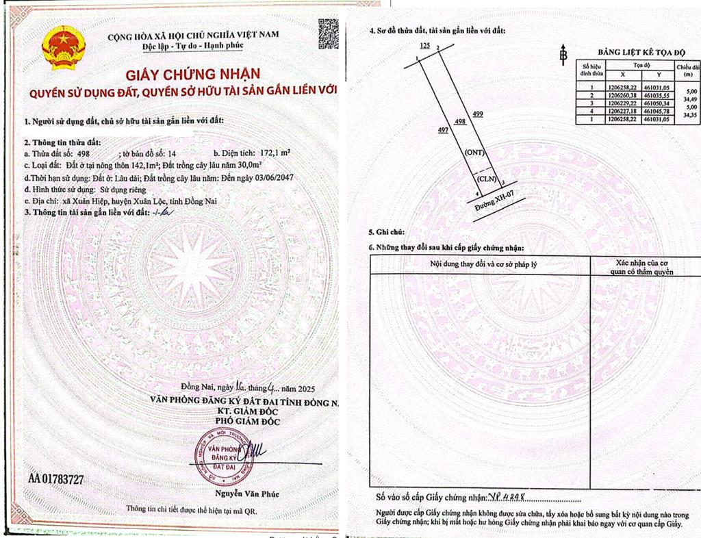 Đất khu dân cư tam hiệp, 170m2 thổ cư 142m², giá chỉ 890 triệu