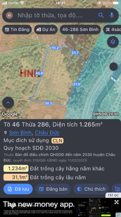 Bán mảnh đất 1265m2, thực tế 1.7 sào tại Sơn Bình, Châu Đức, giá 650 triệu