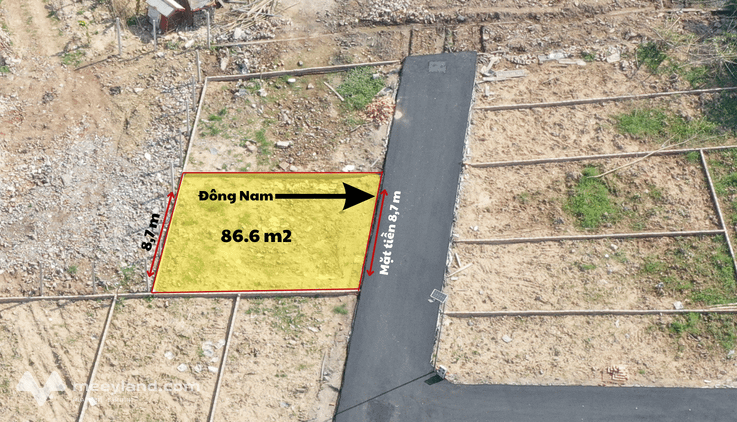 Bán đất Thuận Thành 86,6m², mặt tiền 8,7m, hướng Đông Nam, giá 1,85 tỷ