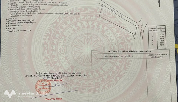 Bán đất huyện Xuyên Mộc, tỉnh Bà Rịa, Vũng Tàu, giá 3 tỷ