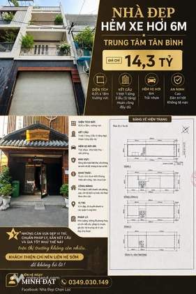 Bán nhà Lê Văn Sỹ 4m x 18m, 5 tầng, hẻm xe hơi 6m