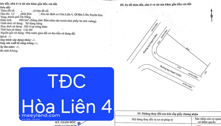 Bán đất góc 2 mặt tiền khu tái định cư Hòa Liên 4, phường Liên Chiểu, thành phố Đà Nẵng