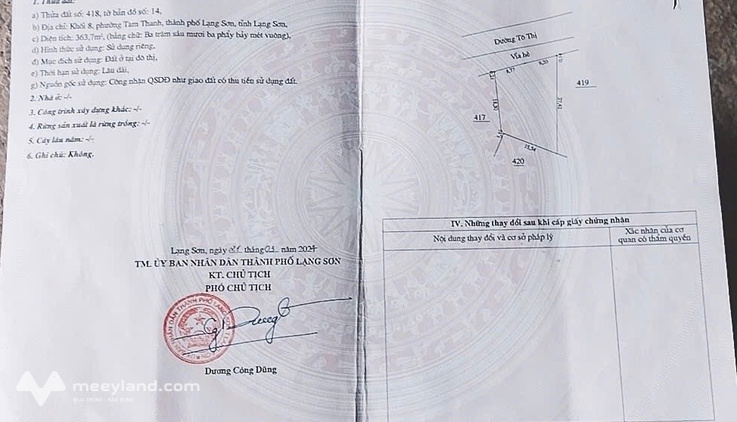 Cần bán lô đất mặt đường đẹp Tô Thị