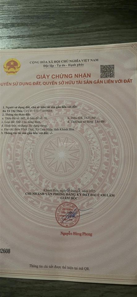 Đất quy hoạch giữ lại đô thị mới cam lâm full thổ cư giá đỗ nợ lợi nhuận cực cao