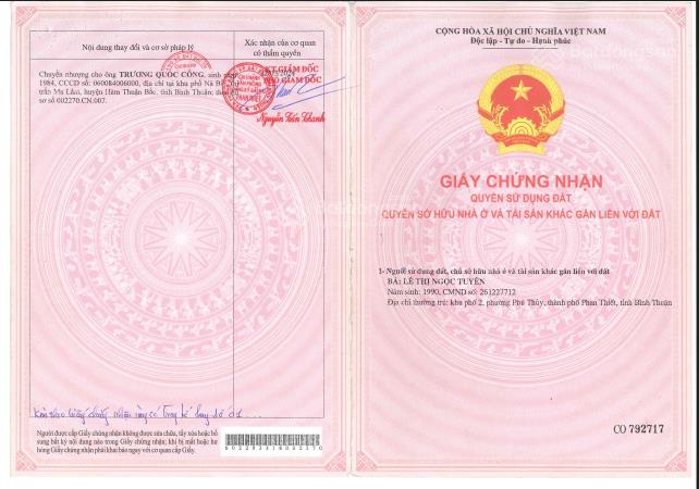 Bán đất tại phường hàm thắng, tỉnh lâm đồng