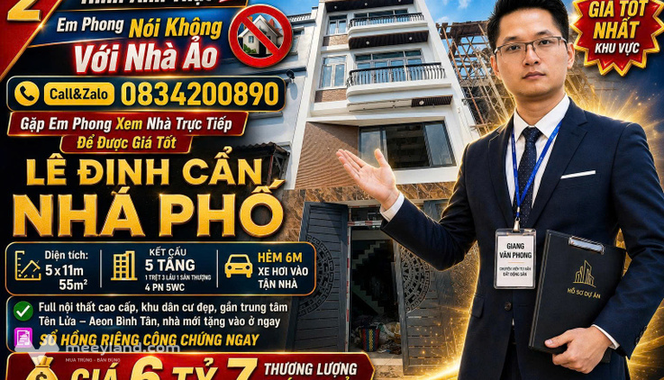 Nhà Phố Lê Đình Cẩn, Bình Tân, giá 6,7 tỷ