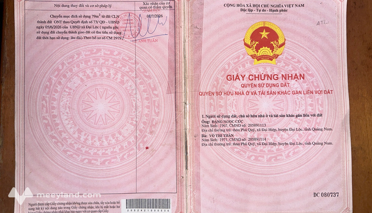 Cần bán lô đất 95m2, đất trung tâm phường Đại Lộc - Đà Nẵng