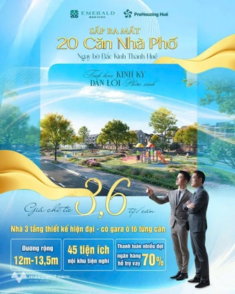 Mở booking dãy nhà phố liền kề Emerald Bao Vinh Bờ Bắc, thành phố Huế