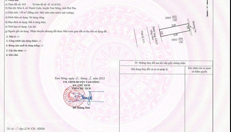 Đất mặt đường tỉnh lộ 315 - pháp lý rõ ràng, vị trí vàng, tiềm năng dài hạn
