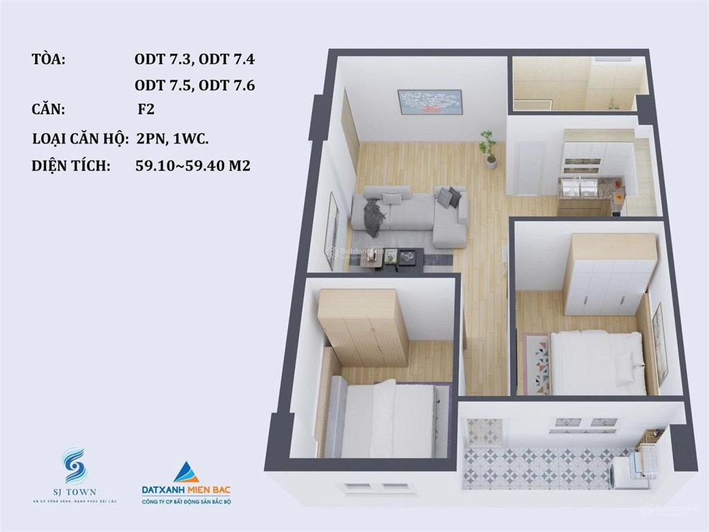 Căn hộ 2 ngủ 1 vệ sinh giá nhỉnh 1 tỉ