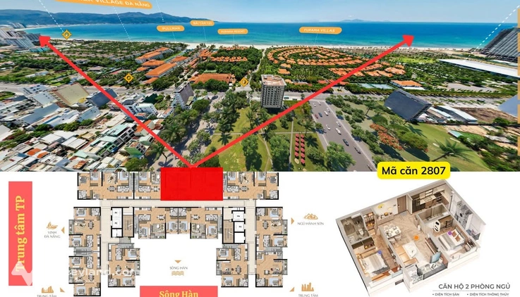 Căn hộ tầng cao bậc nhất The Sang Residence, view biển trực diện không che chắn – cực hiếm trên thị trường.