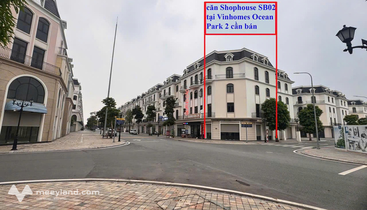 Bán căn shophouse Vinhomes Ocean Park 2 Hưng Yên - 104m2 - 4 tầng - lô góc
