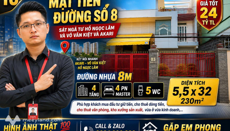 Bán nhà mặt tiền Đường số 8 – Gần Akari, Võ Văn Kiệt