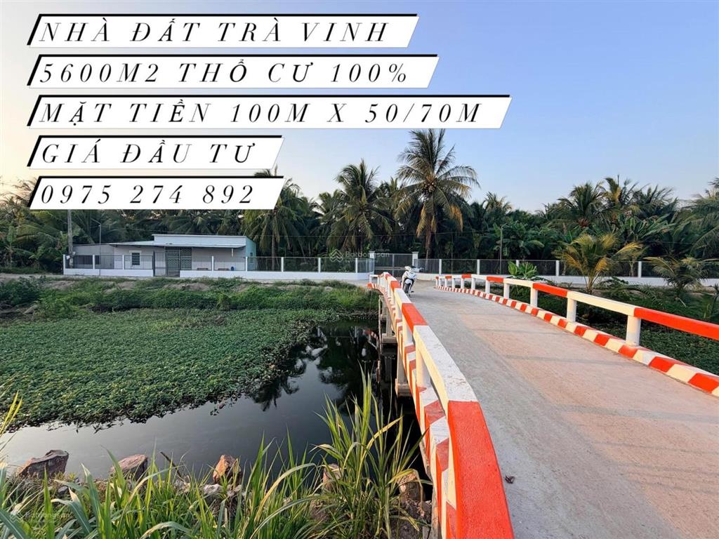 Mặt tiền danl 100m ngang phú hoà phường long đức trà vinh